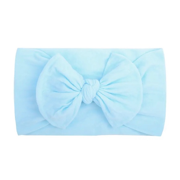 Baby bundle of 5 Elastic Knot Turban Nylon bow Headbands - Picture 5 of 7